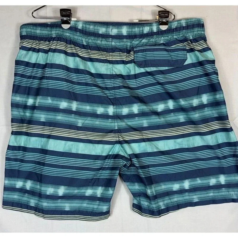 Hawaiian Authentics UPF50 Classic Swim Trunks Lined Blue Stripe Men’s XXL NWT